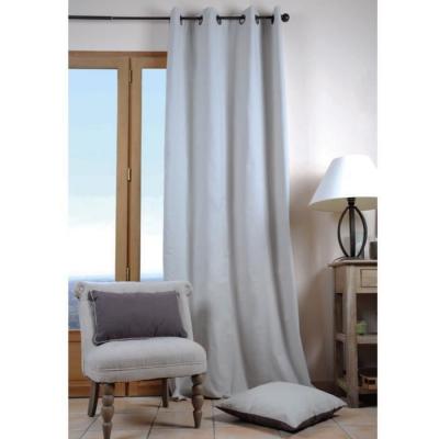 Rideau tamisant, coton, Duo gris perle l.135 x H.240 cm