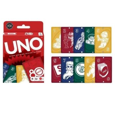 UNO  Jeu de cartes &eacute;dition 80 ans - Rouge rubis