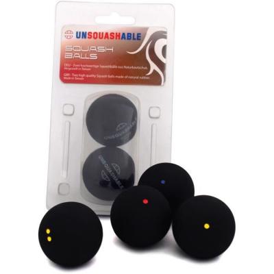 UNSQUASHABLE  Balles de squash (paquet de 2)-Noir (Point Jaune)