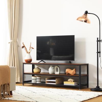 VASAGLE Meuble tv industriel - 140 x 40 x 52 cm - brun rustique & noir