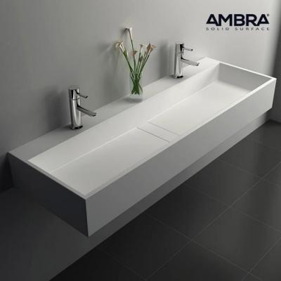 Vasque 120 cm suspendue ou &agrave; poser, en Solid surface - Valencia