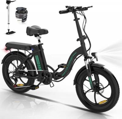 COLORWAY V&eacute;lo &Eacute;lectrique  pliable 20"" - Batterie 36V/12Ah - Moteur 250W - 7 Vitesses - Noir 