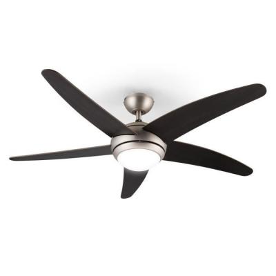 KLARSTEIN  - Bolero ventilateur de plafond 2-en-1 134 cm lampe 55 w pales en noyer t&eacute;l&eacute;commande