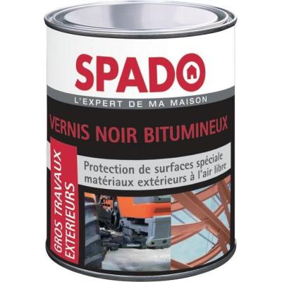 SPADO Vernis bitumineux noir travaux ext&eacute;rieurs  1L