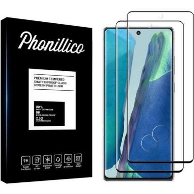 PHONILLICO Verre Trempe pour Samsung Galaxy NOTE 20 [Pack 2] Film Transparent Bord Noir Vitre Protection Ecran