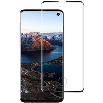 PHONILLICO Verre Trempe pour Samsung Galaxy S10 - Film Bord Noir Int&eacute;gral Incurv&eacute; Vitre Protection Ecran Glass Screen Protector Tempered Ultra Resistant 