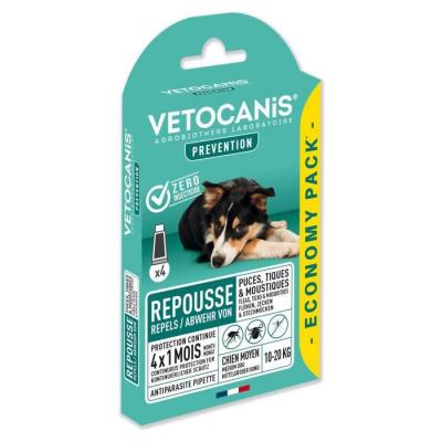 VETOCANIS Antiparasitaire Pour Chien Moyen  - Le Paquet De 4 Pipettes