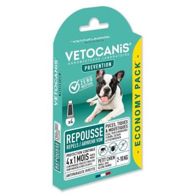 VETOCANIS Antiparasitaire Pour Chien Petit  - Le Paquet De 4 Pipettes