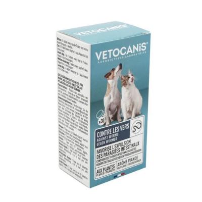 VETOCANIS  Comprimes contre les vers pour Chien et Chat - 30 comprimes