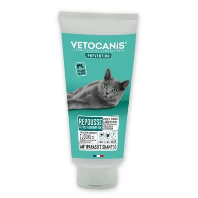 VETOCANIS  Shampooing anti-puces et anti-tiques - Pour Chat - 300ml