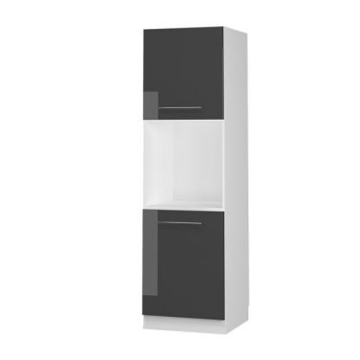 VICCO  meuble pour four Fame-Line, Anthracite Haute brillance, 60 cm avec &eacute;tag&egrave;res ouvertes 