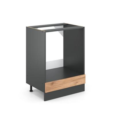 VICCO Meuble pour four R-Line, Ch&ecirc;ne de force dor&eacute;, 60 cm , PT Anthracite, 