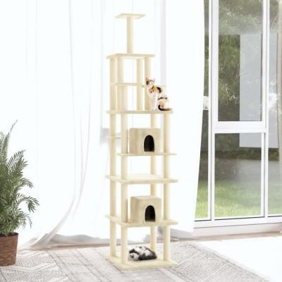 VIDAXL  Arbre &Agrave; Chat Avec Griffoirs En Sisal Cr&egrave;me 216 Cm