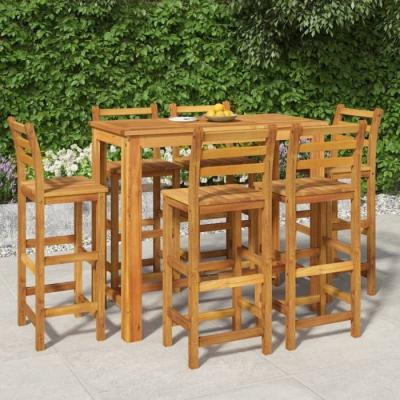 Vidaxl ensemble de bar de jardin 7 pcs bois d'acacia solide 