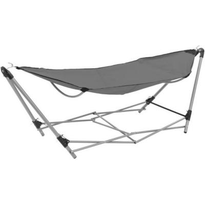 VIDAXL Hamac avec support pliable gris 44366