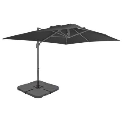 VIDAXL Parasol - - Anthracite - Aluminium - 4x3m - Base portable incluse