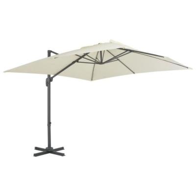 VIDAXL Parasol en porte-&agrave;-faux avec m&acirc;t en aluminium 300x300 cm Sable
