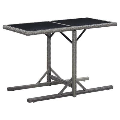 VIDAXL  Table De Jardin Anthracite 110x53x72 Cm Verre Et R&eacute;sine Tress&eacute;e