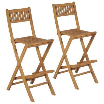 Vidaxl tabouret de bar d'ext&eacute;rieur 2 pcs teck 39,5 x 61 x 114 cm 43806