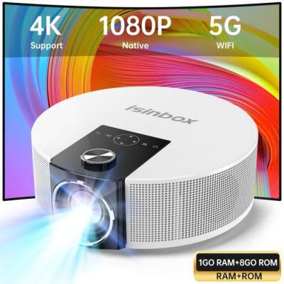 GEARELEC Vid&eacute;oprojecteur portable Q10 Full HD 1920 x 1080 Native Wifi Bluetooth 16:9-4K-Android TV