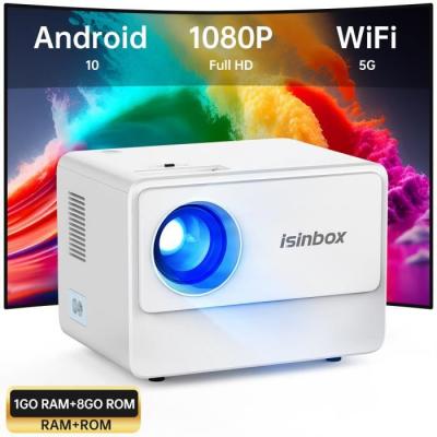 ISINBOX Vid&eacute;oprojecteur Portable Android 1080P Full HD  1500Ansi Lumens avec 5G Wifi