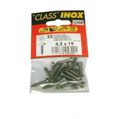 VYNEX Vis tole t&ecirc;te cylindrique Pozi 4.2x19 inox A4 Class Inox x22