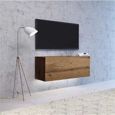 HUCOCO Vivio - meuble tv &agrave; suspendre style contemporain salon/s&eacute;jour - 100x40x38 cm - meuble t&eacute;l&eacute;vision avec rangements - aspect bois - ch&ecirc;ne