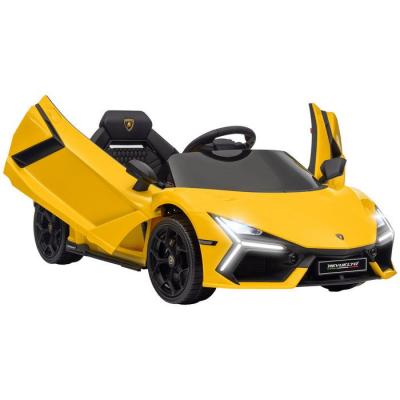 AIYAPLAY Voiture &eacute;lectrique enfant licence lamborghini revuelto t&eacute;l&eacute;commande effets sonores lumineux jaune 