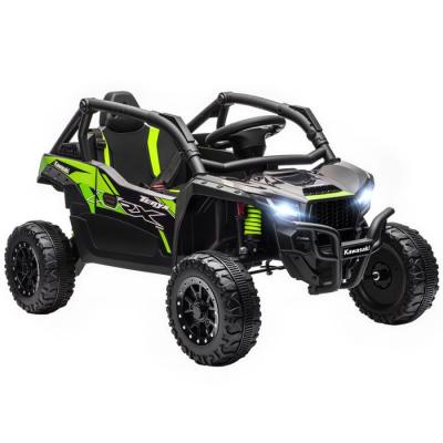AIYAPLAY Buggy Kawasaki Teryx Krx 1000 12v 2 Moteurs 25w T&eacute;l&eacute;commande Effets Sonores Lumineux Vert