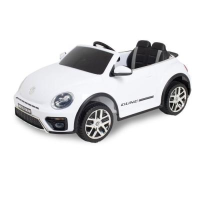 VROOOMY Voiture &eacute;lectrique enfant Volkswagen Dune Beetle - Blanc - Portes, 12V, T&eacute;l&eacute;commande 