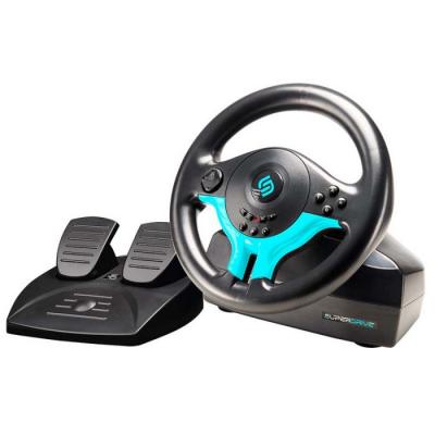 SUBSONIC Volant de Course - BRAND - SV250-S - Rotation 180&deg; - Compatible Nintendo Switch - Blue Edition