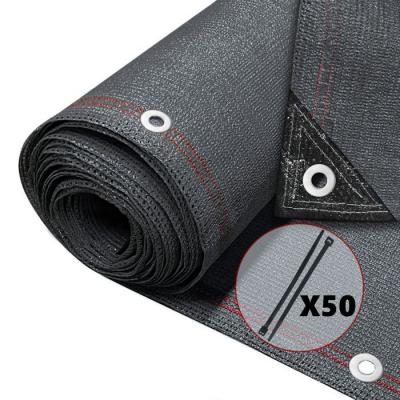 VOUNOT Brise vue occultant en hdpe 230g/m&sup2; 1.8x10m avec attaches de fixation anthracite