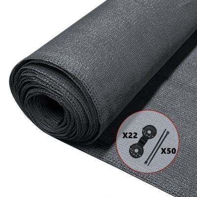 VOUNOT Brise vue occultant en HDPE 90g/m&sup2; 1.5x10m avec attaches de fixation anthracite