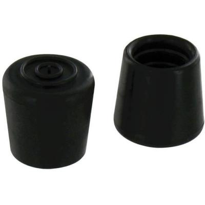 VYNEX  - Embout enveloppant caoutchouc noir d.25mm blister de 2