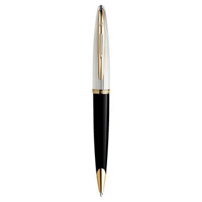 WATERMAN  Car&egrave;ne Stylo Bille &Agrave; Pointe Moyenne Attributs Dor&eacute;s Deluxe Laque Noir