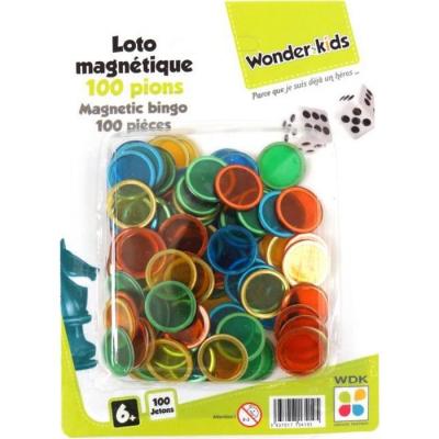 WONDERKIDS Wdk partner - a1300729 - jeux de soci&eacute;t&eacute; - 100 pions loto magn&eacute;tiques