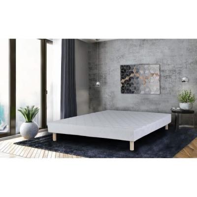 VENTE UNIQUE Sommier d&eacute;co tapissier 140 x 190 cm 14 lattes multiplis - Blanc - PANACEA de DREAMEA