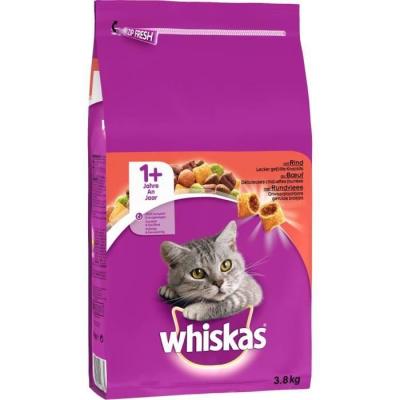 WHISKAS  - Croquettes +1 au B&oelig;uf pour Chat - 3,8Kg