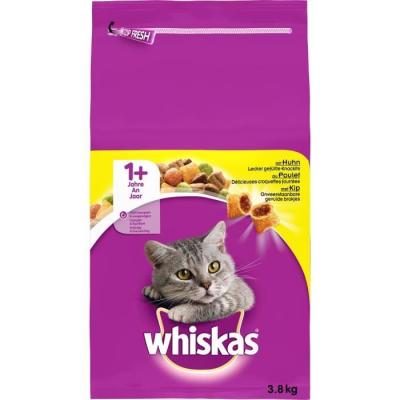 WHISKAS  Adult 1+ au poulet pour chat 4 x 3,8 kg