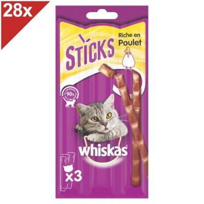 MARS Friandises au poulet pour chat 84 sticks (28x3) - Whiskas
