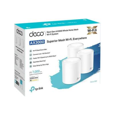 TP LINK Deco x60 ax3000 wifi 6 2402mbps 2 ports wan gigabit ethernet rj45 ipv6 blanc