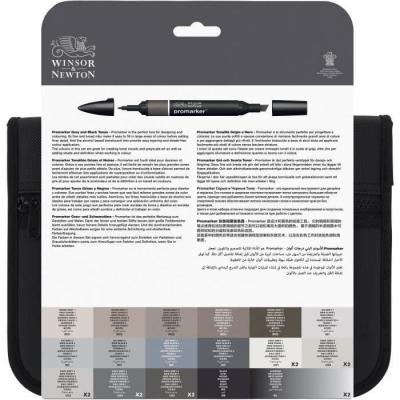 WINSOR & NEWTON Winsor & Newton Promarker Trousse X24 Tons Gris et Noirs