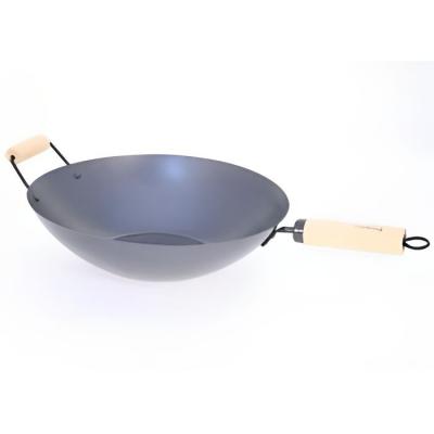 PARIS PRIX Wok en acier & manche en bois ""tio"" 35cm noir