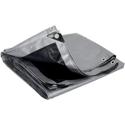 WOLTU B&acirc;che de Protection PE pour Piscine  - 4x5m - 280g/m&sup2; - Gris+Noir