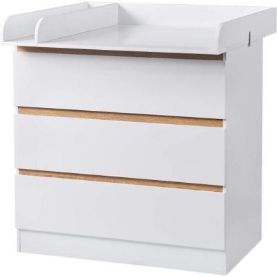 Commode &agrave; langer avec 3 tiroirs avec accessoires table &agrave; langer pour b&eacute;b&eacute; en agglom&eacute;r&eacute; et mdf.blanc