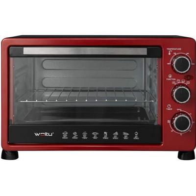 WOLTU Mini four 28 l, four &agrave; pizza 1600 w, 100-230&deg;c, minuterie 0-60 min, mini-four , noir+rouge