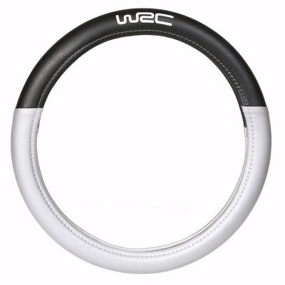 WRC  Couvre volant bi-mati&egrave;re noir et argent 35-38 cm 007381