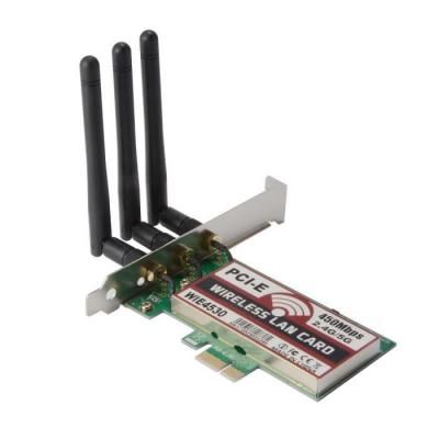 XCSOURCE  Carte Wifi sans fil PCI-E Express 450Mbps &agrave; Antenne LAN 3pcs pour Windows 7-8-10-XP AC990 