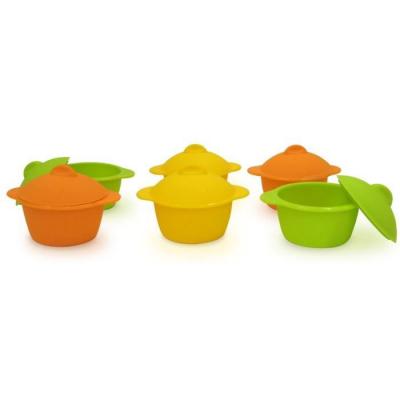  YOKO DESIGN Lot de 6 baby cocottes &Oslash;7 cm orange, jaune et vert