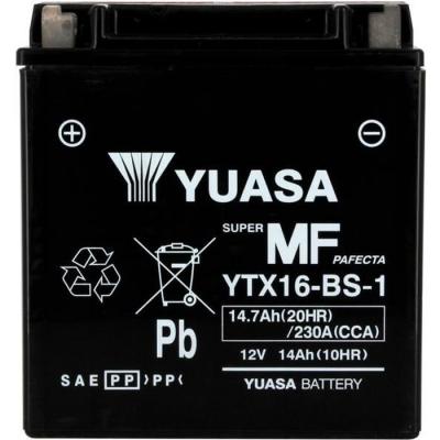 YUASA Batterie  YTX16-BS-1 sans entretien livr&eacute;e avec pack acide